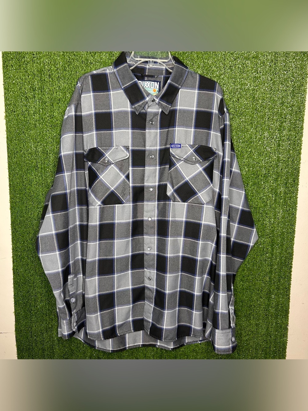 Dixxon Shirt Gray Plaid Check Cycle Gear Flannel Pearl Snap Men’s 3XL A15